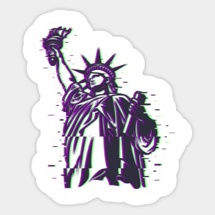 Statue of Liberty Glitch Artwork Sticker